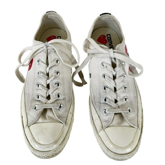 Converse X Comme de Garcons Play Off-White Half Heart Chuck 70 Lo Women's Sz 8 - Picture 2 of 10